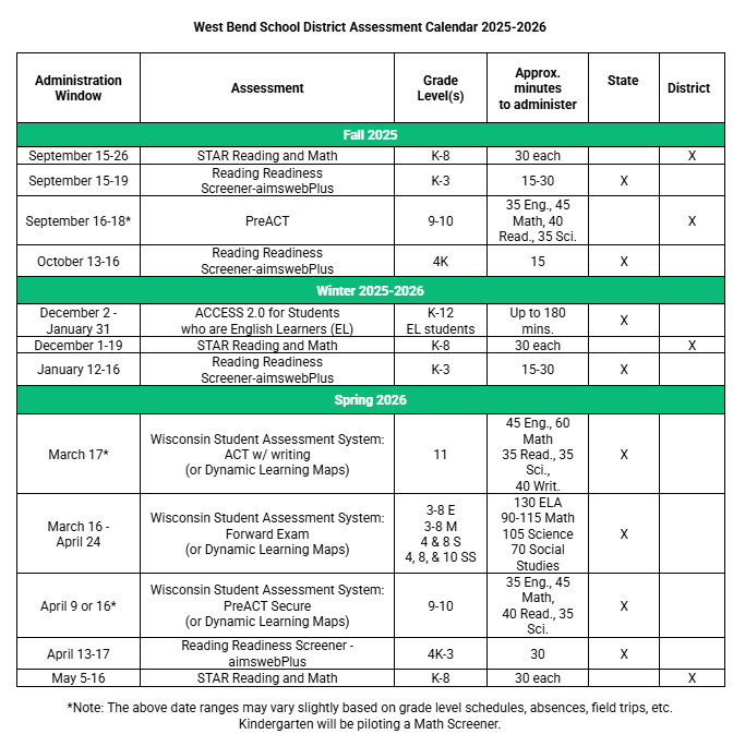 assessment calendar 25 26